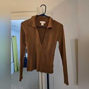 House of Harlow 1960 Women's Brown Midi Polo top and Skirt Set - Size M